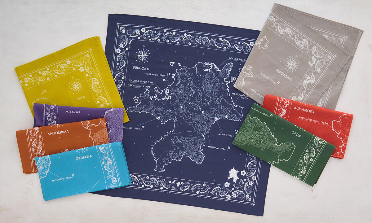 土地の息づかいを写す、地形と模様 バンダナ – Map Design GALLERY