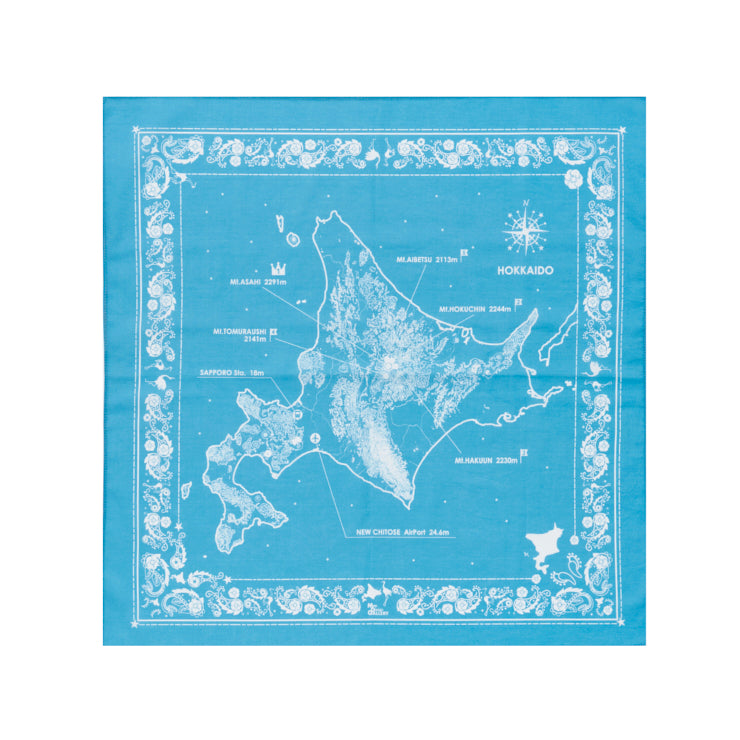 バンダナ/北海道｜地図グッズ｜Map Design GALLERYオンラインストア