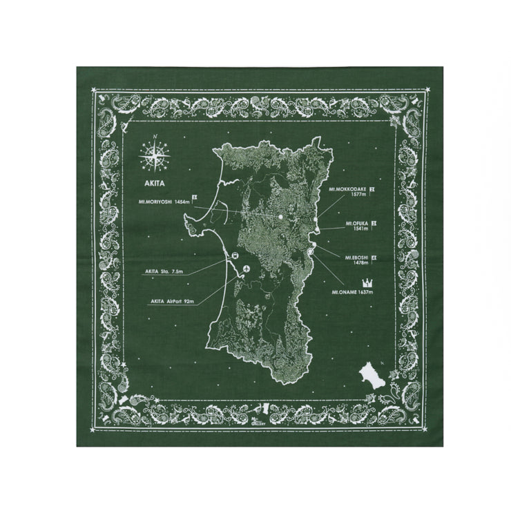 バンダナ/秋田県｜地図グッズ｜Map Design GALLERYオンラインストア