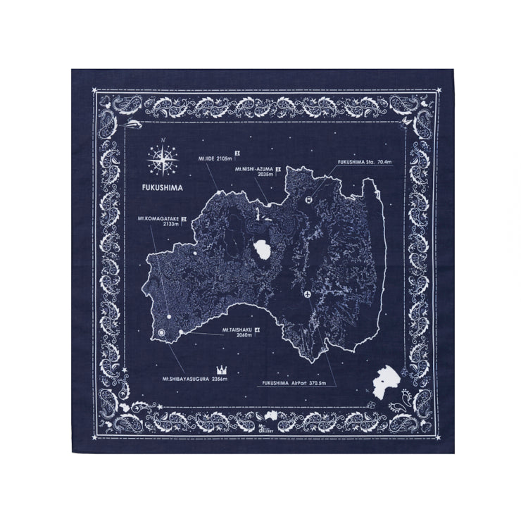 バンダナ/福島県｜地図グッズ｜Map Design GALLERYオンラインストア