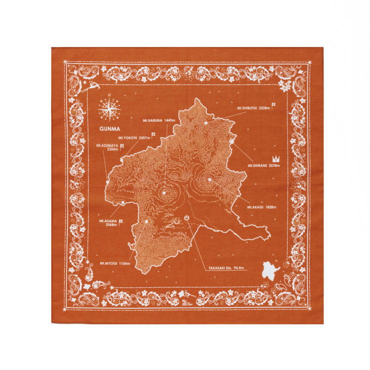 Koa 様　バンダナまとめ売り　200枚 バンダナ/群馬県｜地図グッズ｜Map Design GALLERYオンラインストア