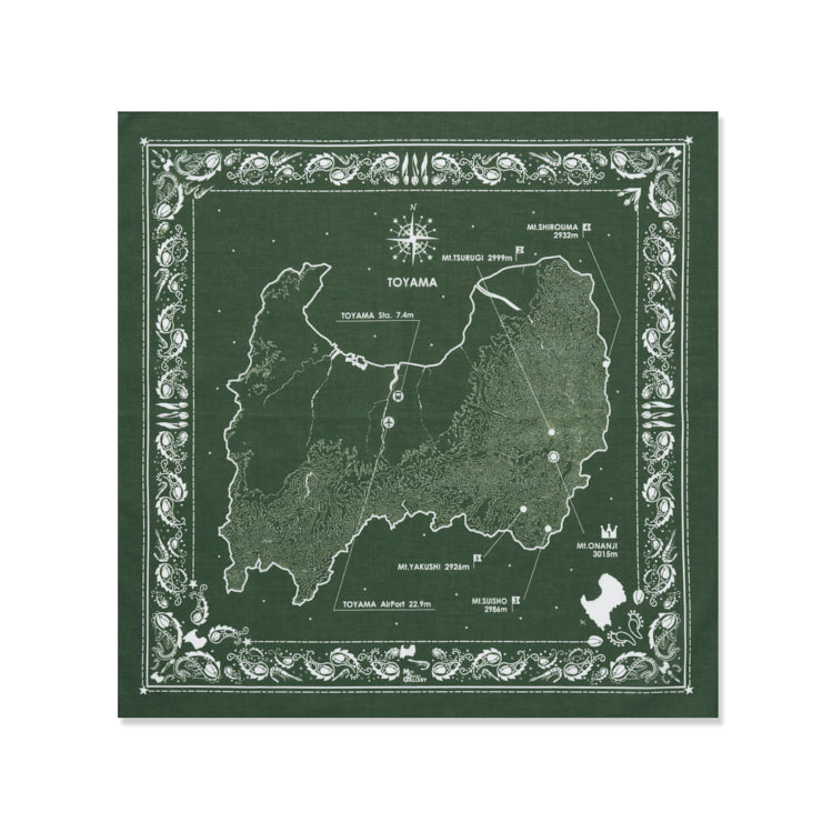 バンダナ/富山県｜地図グッズ｜Map Design GALLERYオンラインストア