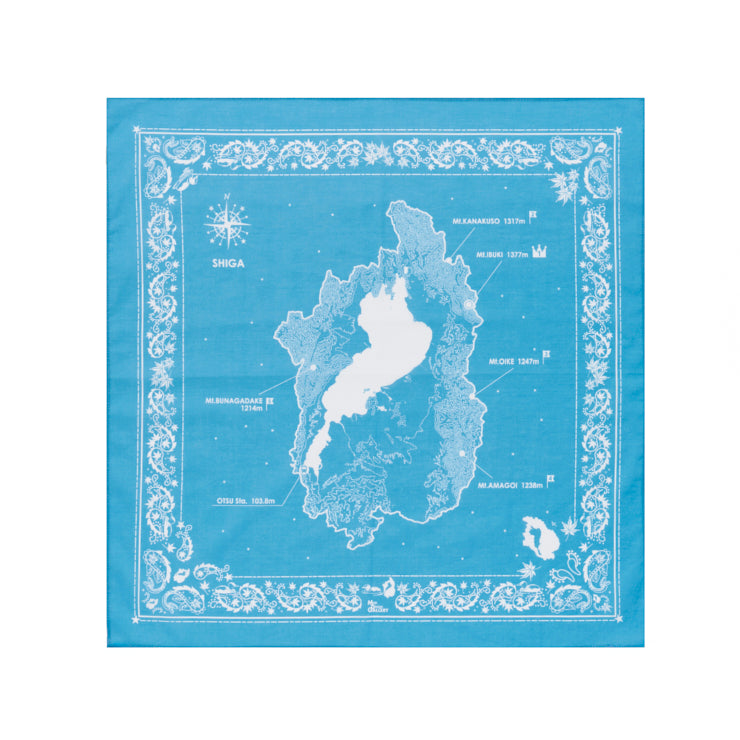 バンダナ/滋賀県｜地図グッズ｜Map Design GALLERYオンラインストア