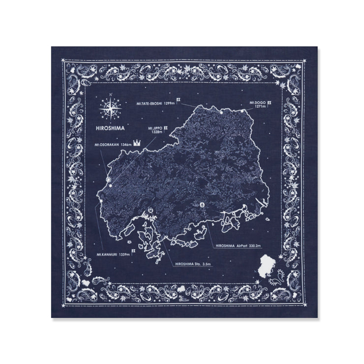 バンダナ/広島県｜地図グッズ｜Map Design GALLERYオンラインストア