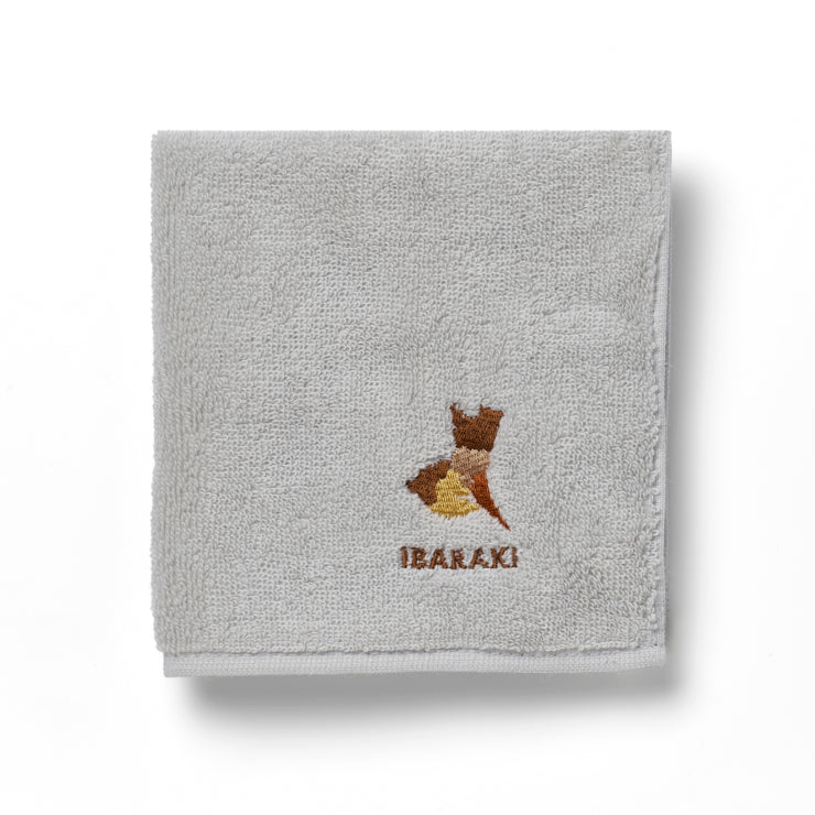 47palette タオルハンカチ(ライトグレー)/08 茨城県｜地図グッズ｜Map