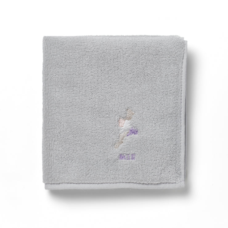 47palette タオルハンカチ(ライトグレー)/24 三重県｜地図グッズ｜Map