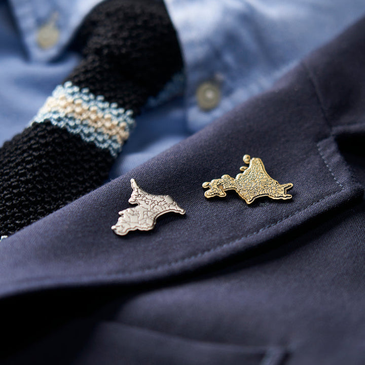 47都道府県ピンバッジ/38愛媛県 ゴールド/シルバー