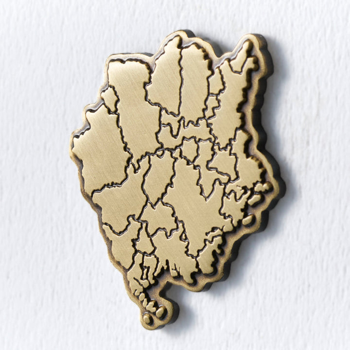 47都道府県ピンバッジ/33岡山県 ゴールド/シルバー