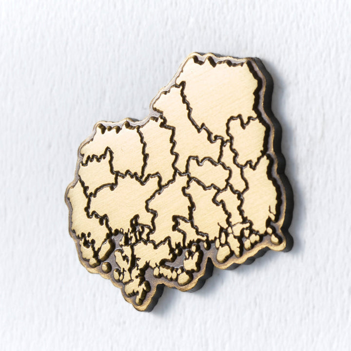 47都道府県ピンバッジ/34広島県 ゴールド/シルバー