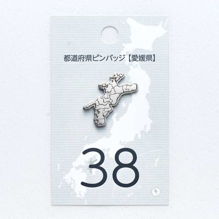 47都道府県ピンバッジ/38愛媛県 ゴールド/シルバー