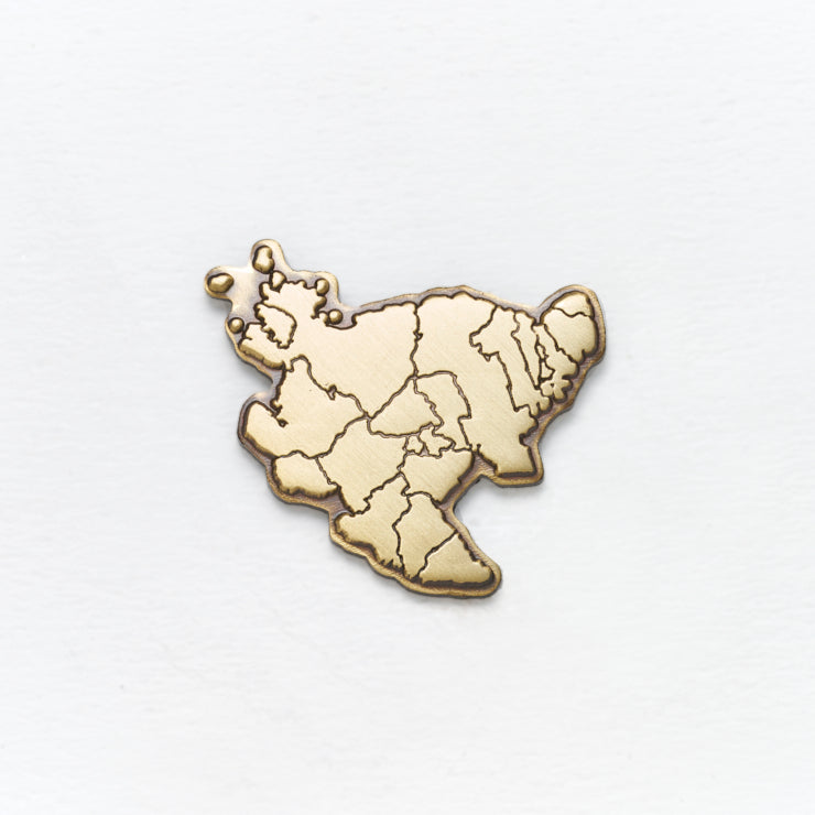 47都道府県ピンバッジ/41佐賀県 ゴールド/シルバー｜地図グッズ｜Map