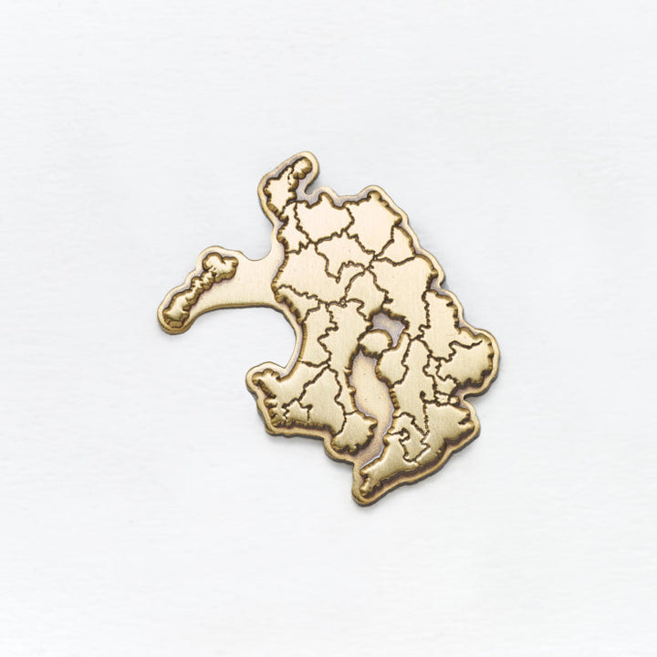 47都道府県ピンバッジ/46鹿児島県 ゴールド/シルバー