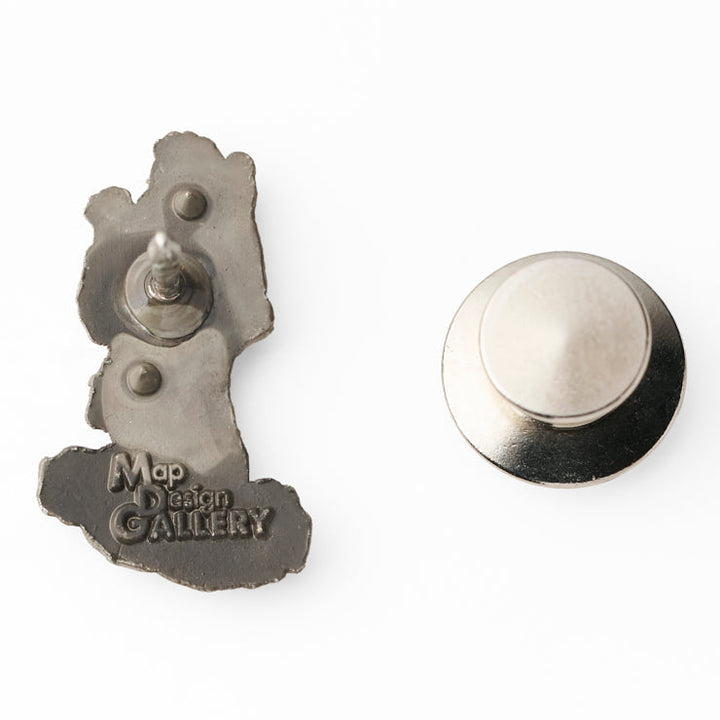 古地図ピンバッジ(2種)/日本図・聖母マリア/アジア図(1700年)