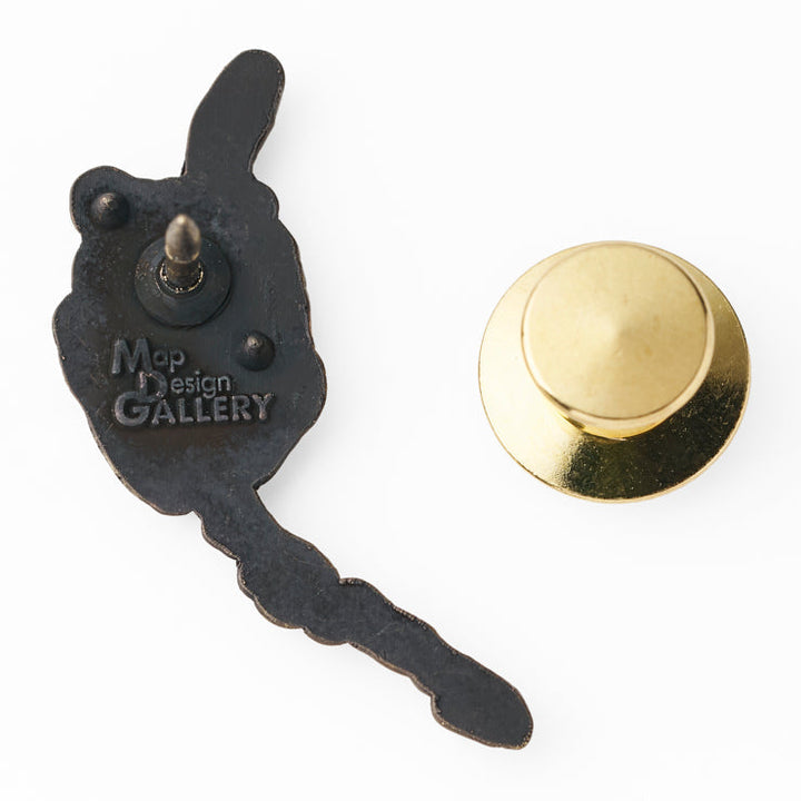 古地図ピンバッジ(2種)/日本図・人魚/東インド図(1570年)