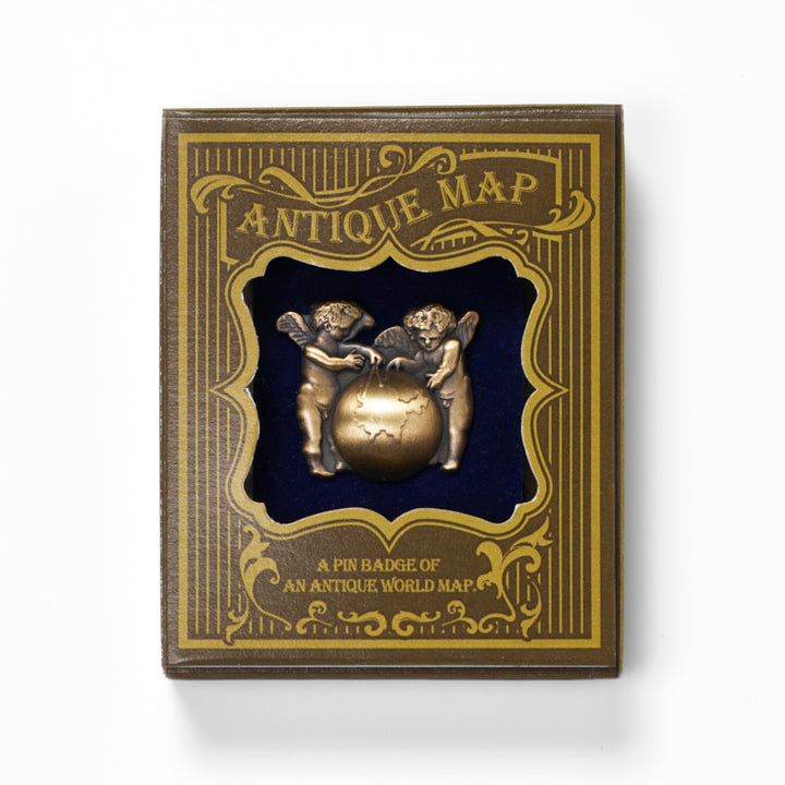 古地図ピンバッジ/天使/東インド図(1643~1650年)