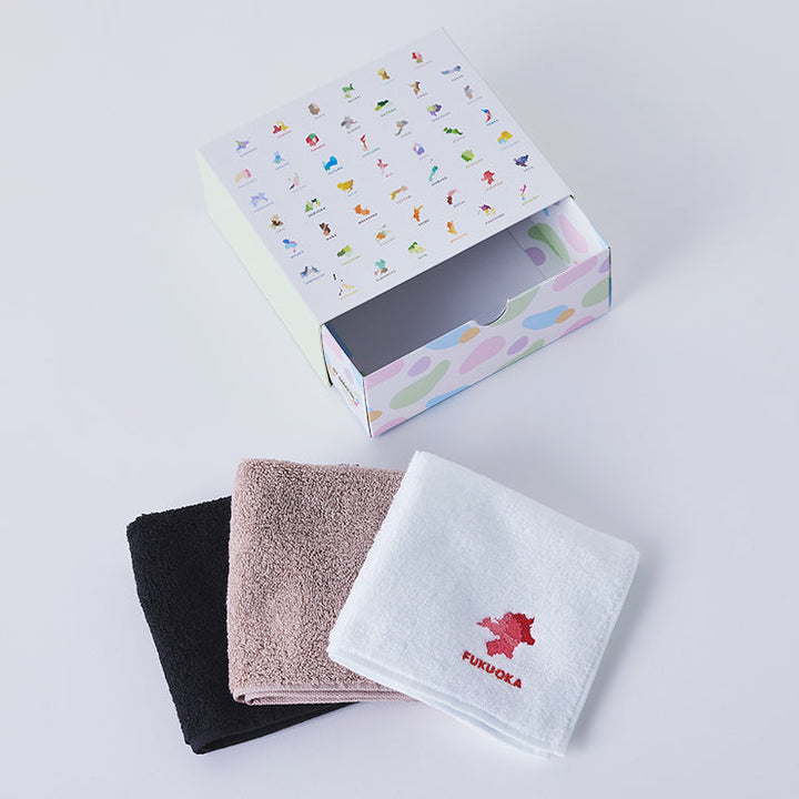 街まち 47palette タオルハンカチセット(3枚入)/17石川県 セピア系/ミント系