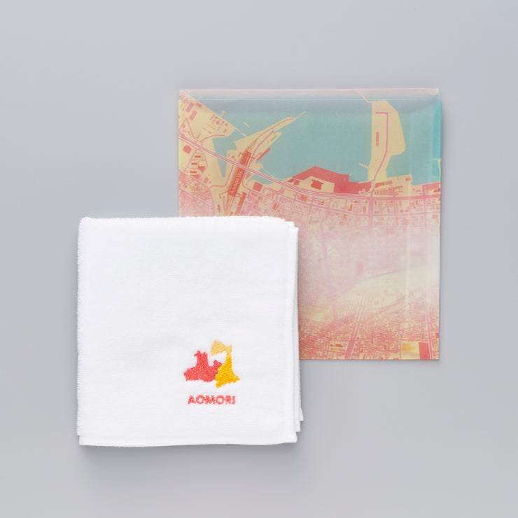 街まち】タオルハンカチ/47palette 青森県｜地図グッズ｜Map