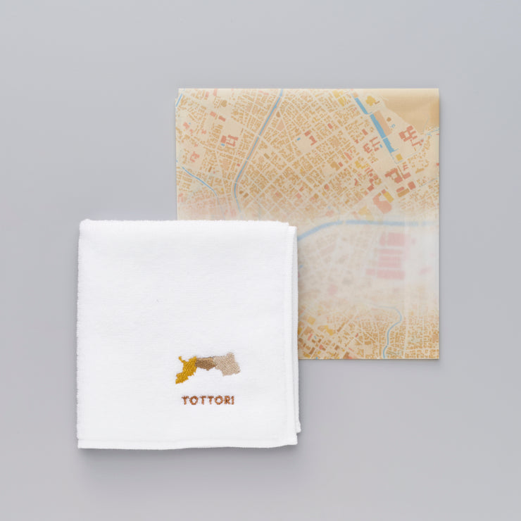 街まち】タオルハンカチ/47palette 鳥取県｜地図グッズ｜Map