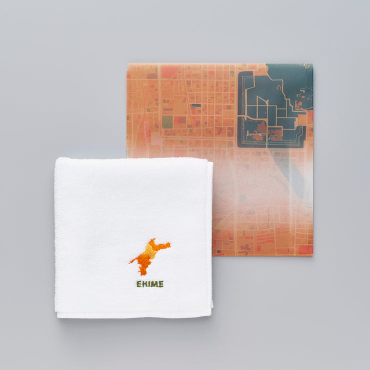 街まち】タオルハンカチ/47palette 愛媛県｜地図グッズ｜Map