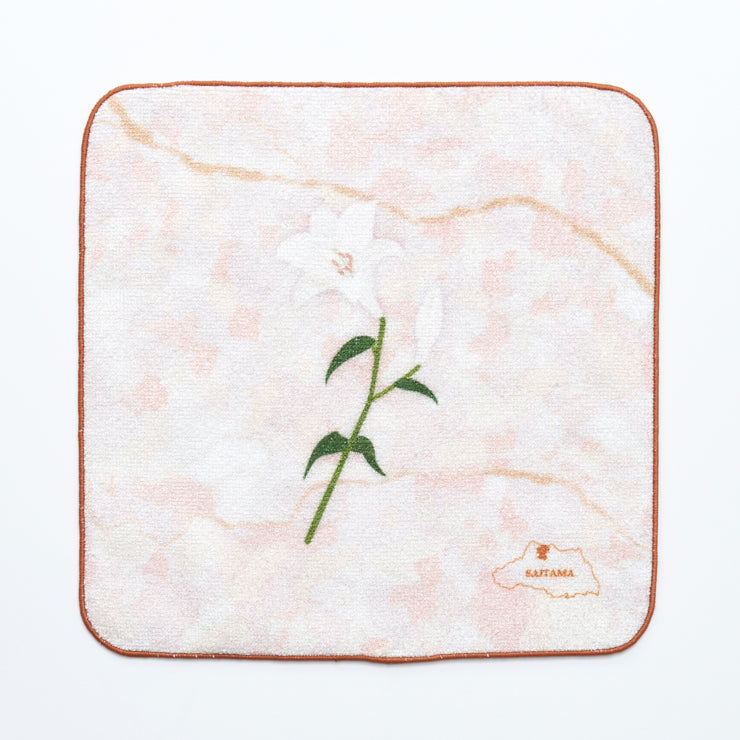 街まち Bloom series タオルハンカチ／埼玉 ユリ｜地図グッズ｜Map
