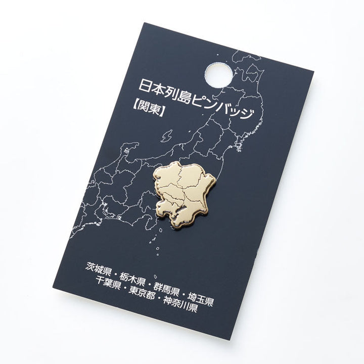 日本列島ピンバッジ/関東 アンティークゴールド