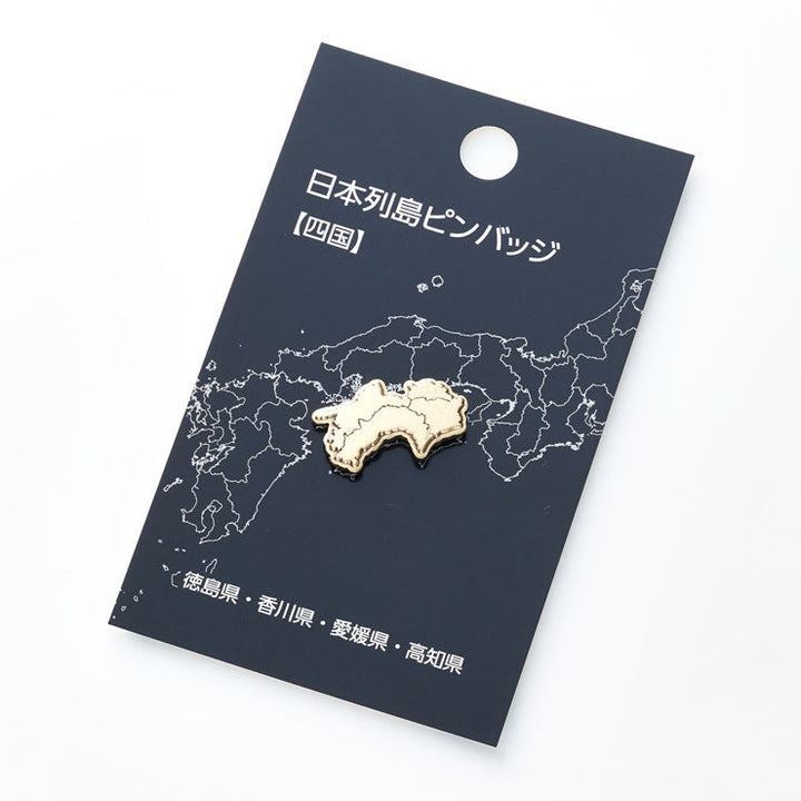 日本列島ピンバッジ/四国 アンティークゴールド