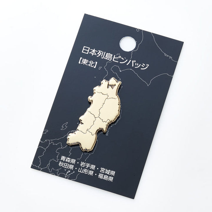 日本列島ピンバッジ/東北 アンティークゴールド