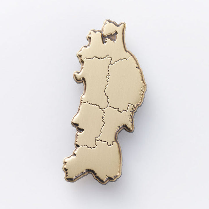 日本列島ピンバッジ/東北 アンティークゴールド