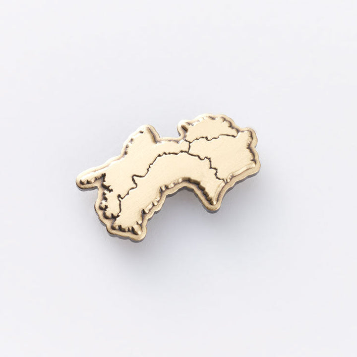 日本列島ピンバッジ/四国 アンティークゴールド