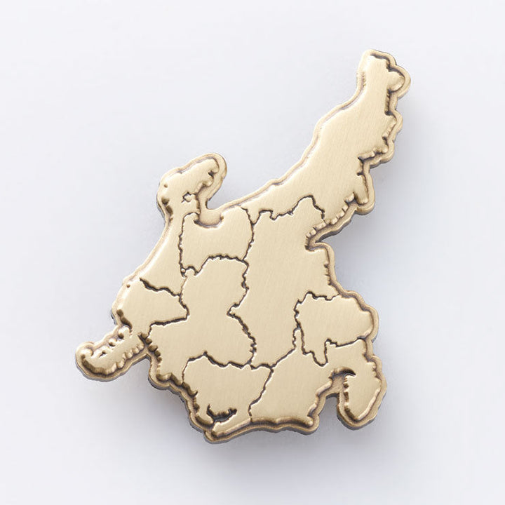 日本列島ピンバッジ/中部 アンティークゴールド