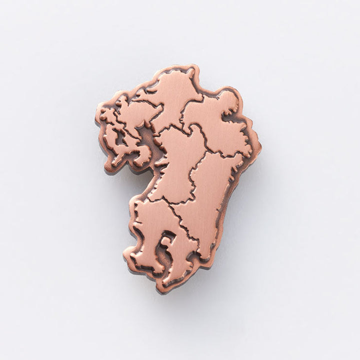 日本列島ピンバッジ/九州 アンティークコパー