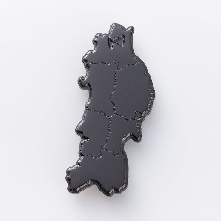 日本列島ピンバッジ/東北 ブラック｜地図グッズ｜Map Design