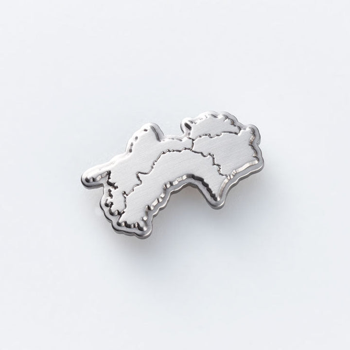 日本列島ピンバッジ/四国 アンティークシルバー