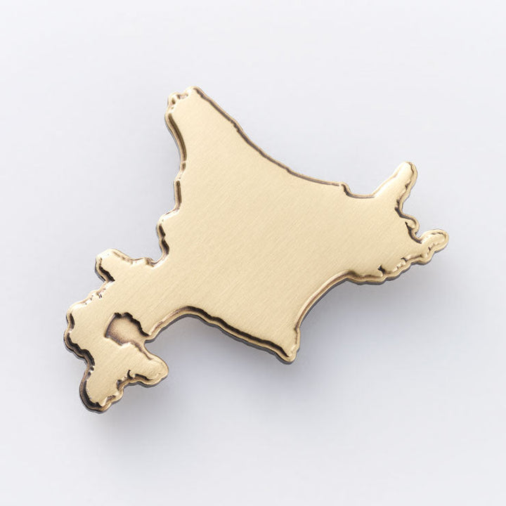 日本列島ピンバッジ/北海道 アンティークゴールド