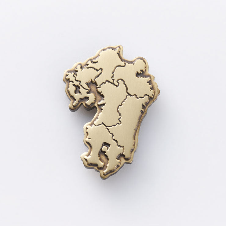 日本列島ピンバッジ/九州 アンティークゴールド｜地図グッズ｜Map