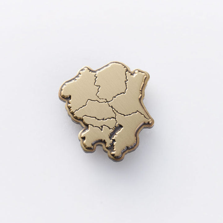 日本列島ピンバッジ/関東 アンティークゴールド