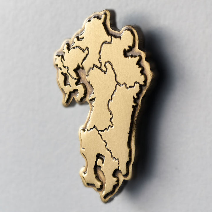 日本列島ピンバッジ/九州 アンティークゴールド