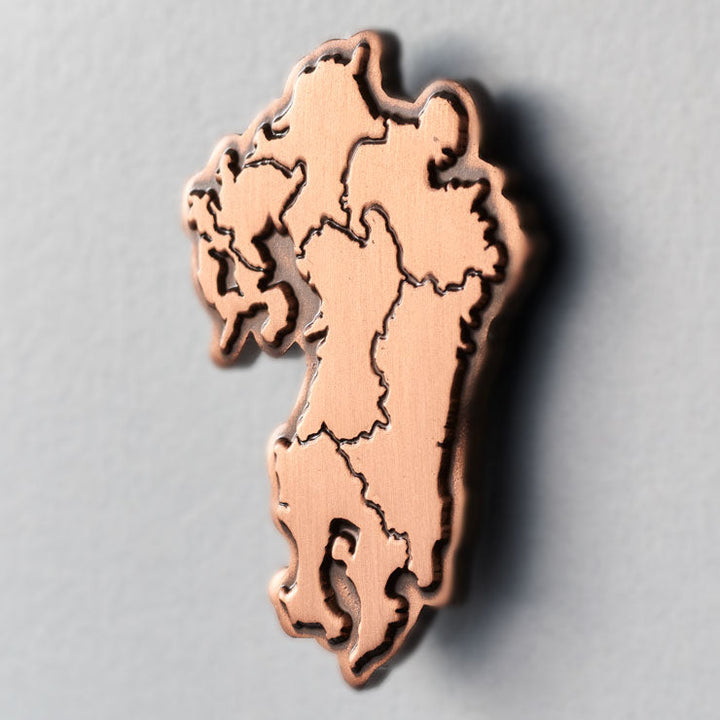 日本列島ピンバッジ/九州 アンティークコパー