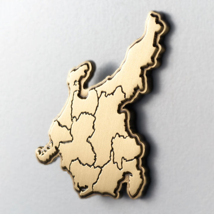 日本列島ピンバッジ/中部 アンティークゴールド
