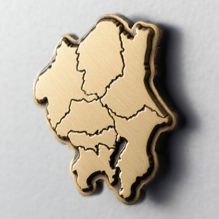 日本列島ピンバッジ/関東 アンティークゴールド