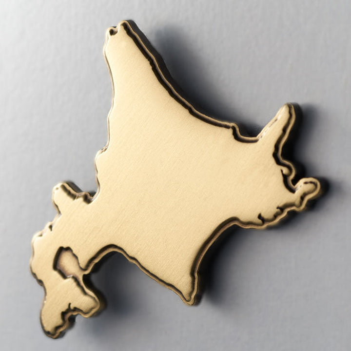 日本列島ピンバッジ/北海道 アンティークゴールド