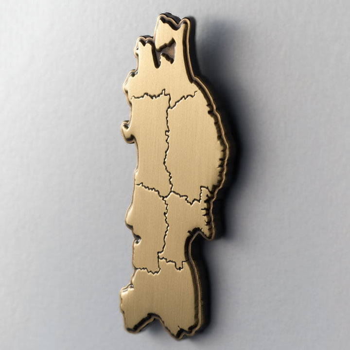 日本列島ピンバッジ/東北 アンティークゴールド