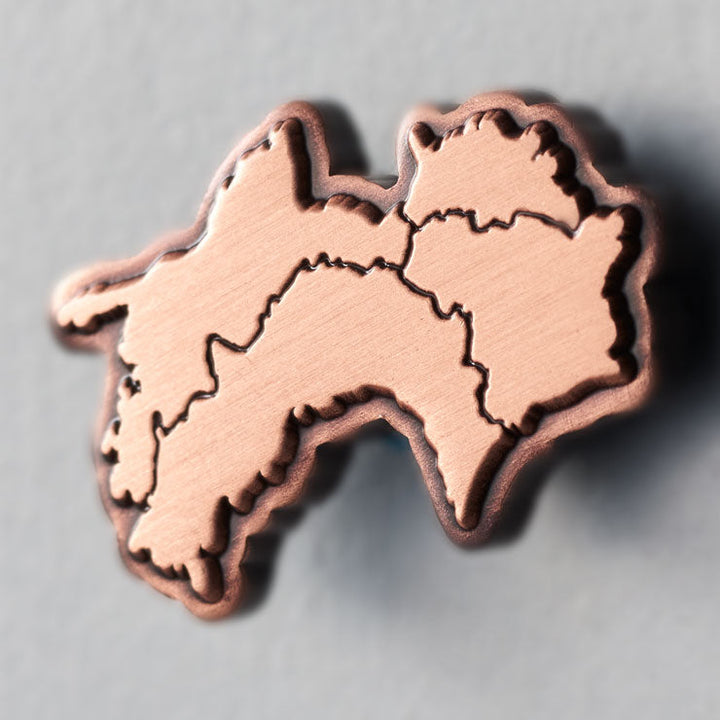 日本列島ピンバッジ/四国 アンティークコパ―