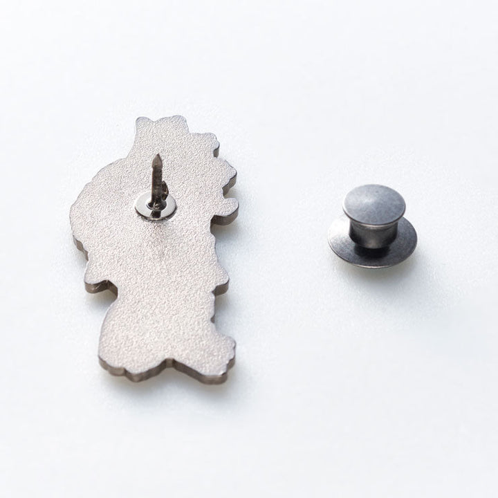 日本列島ピンバッジ/東北 アンティークシルバー