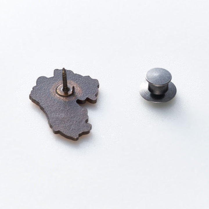 日本列島ピンバッジ/九州 アンティークコパー