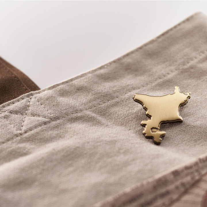 日本列島ピンバッジ/北海道 アンティークゴールド