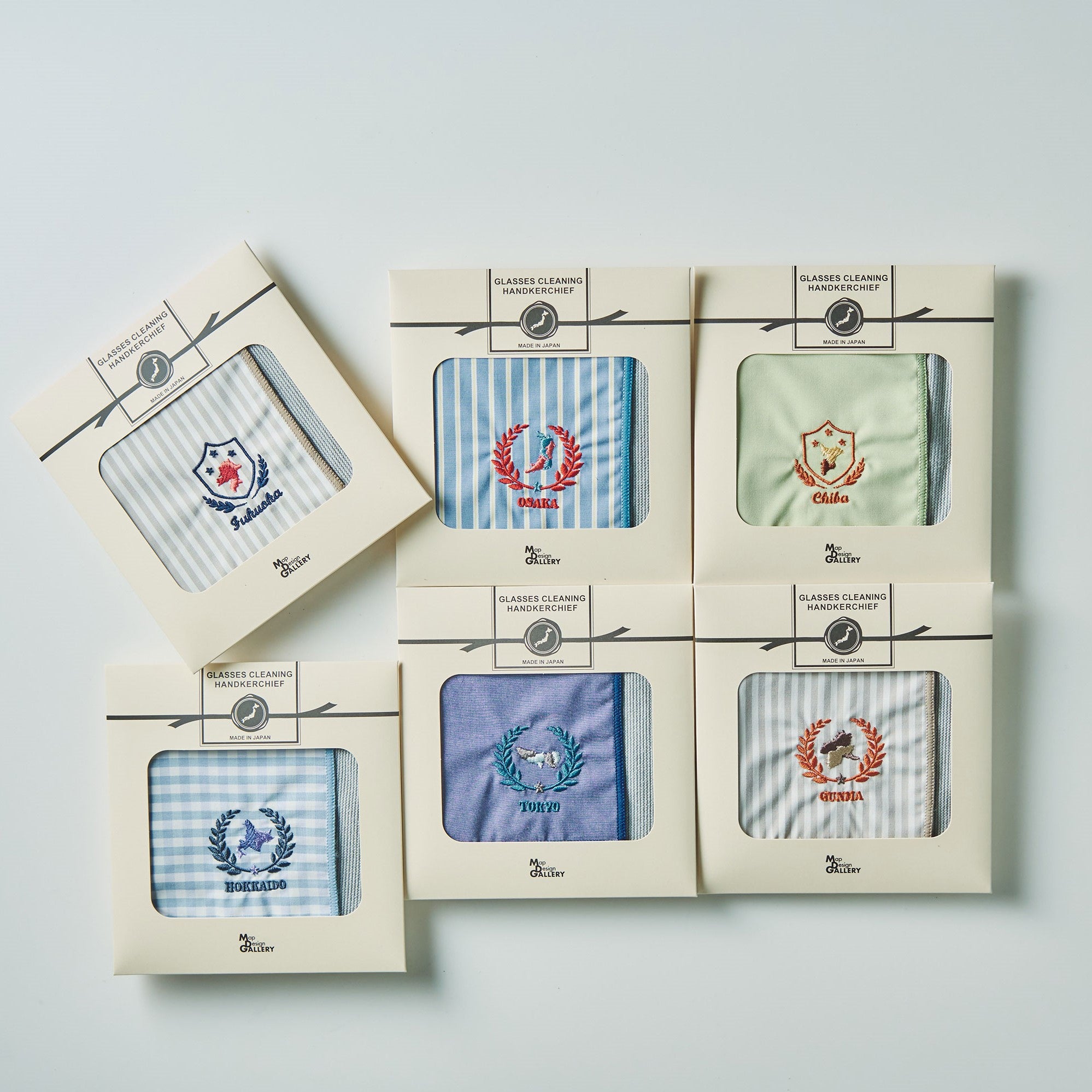 刺繍ハンカチ/北海道｜地図グッズ｜Map Design GALLERYオンライン