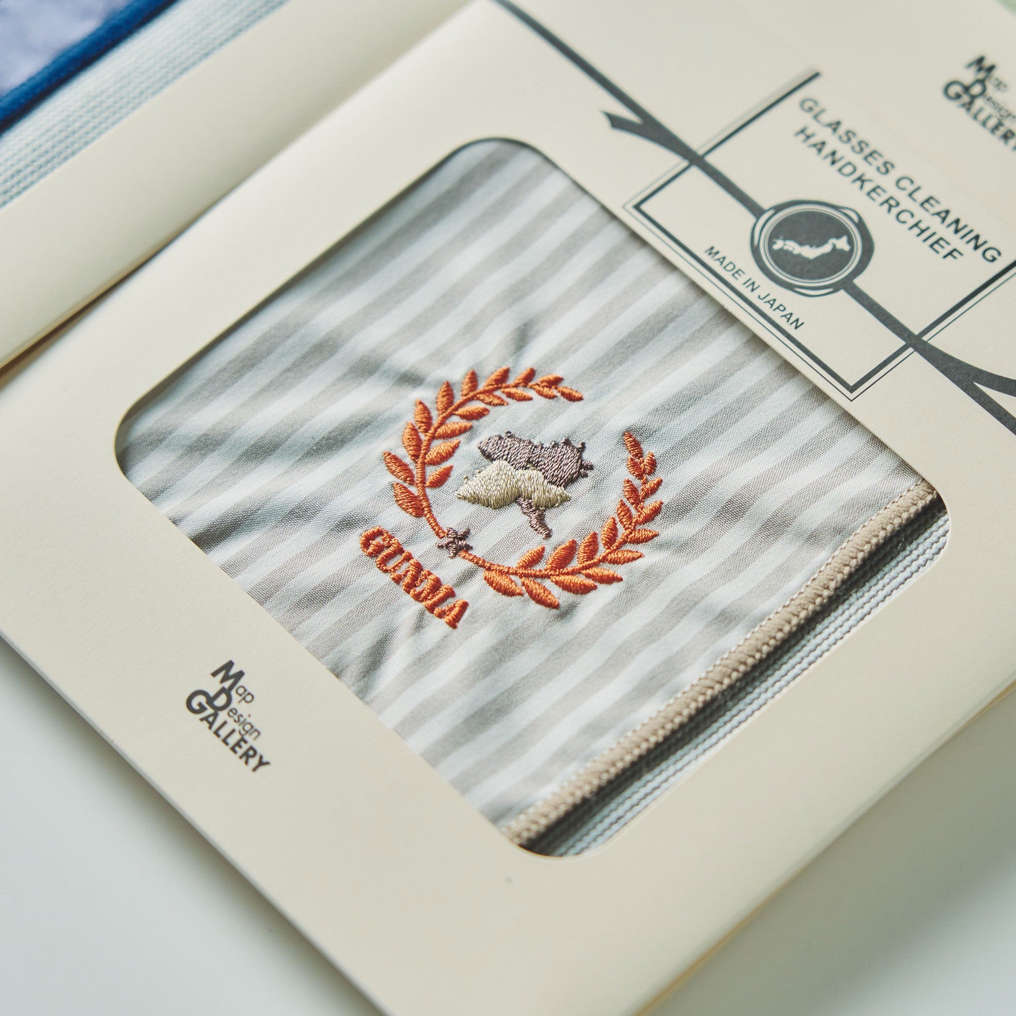 刺繍ハンカチ/群馬県｜地図グッズ｜Map Design GALLERYオンライン