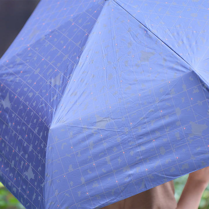 晴雨兼用折りたたみ傘/タビマップ（軽量・遮光率100%）