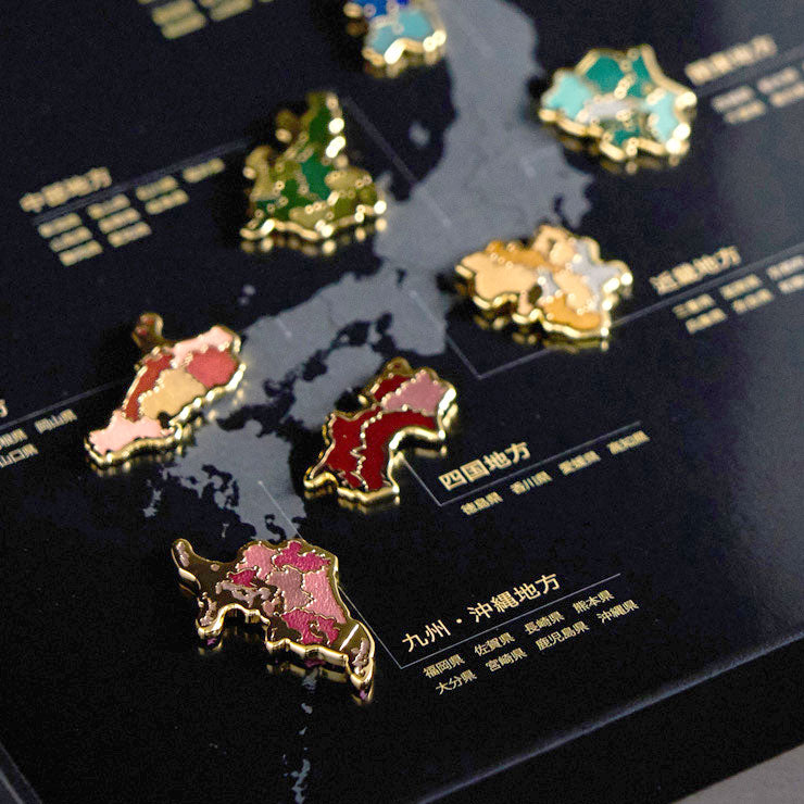 七宝焼ピンバッジ 全国セット（ケース入）｜Map Design GALLERY